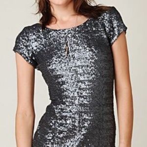Free People Backstage Sequin Body Con Mini Dress